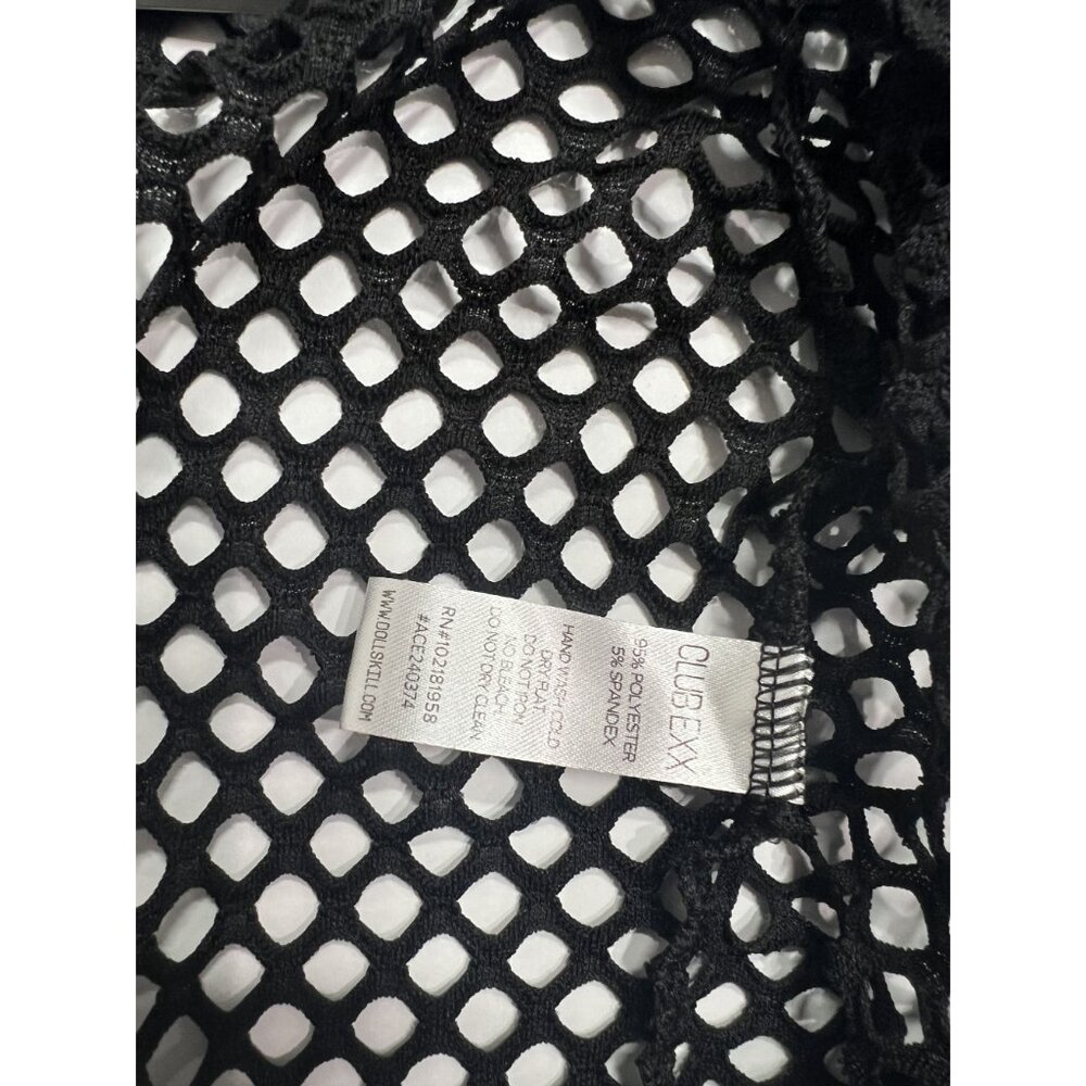 Dolls Kill Techno Fantasy Fishnet Wrap Top in Black - Picture 3 of 5